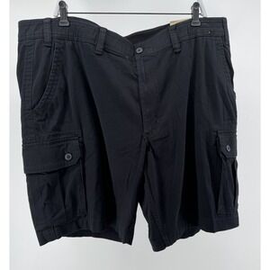 Foundry Big & Tall Cargo Shorts Mens 48 Black Utility Casual Comfort Stretch